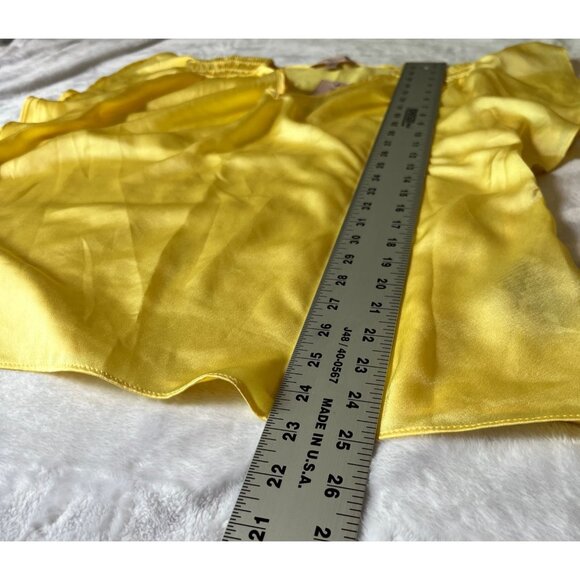 Philosophy Republic Clothing Women Yellow Satin Flutter Sleeve Blouse Medium New - Picture 7 of 10